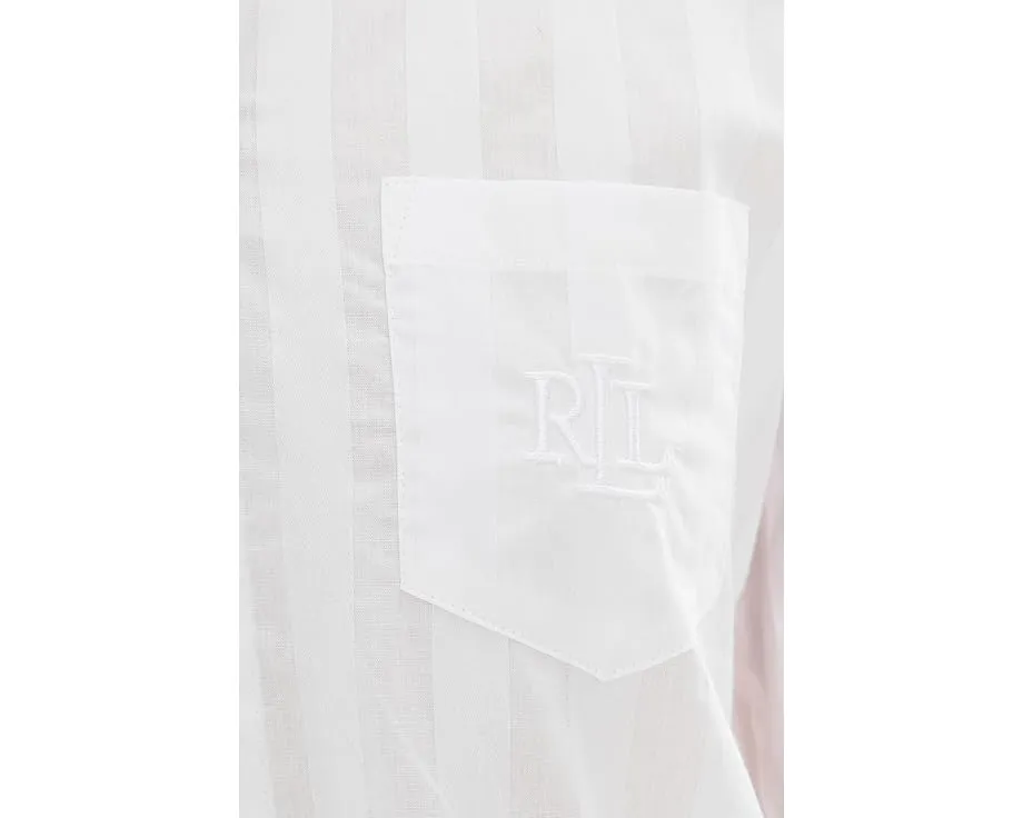 Ночная сорочка Lauren Ralph Lauren с длинным рукавом в стиле мужской рубашки