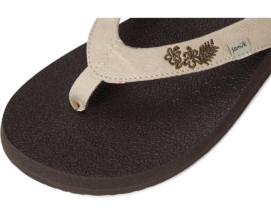 Сланцы Sanuk Yoga Paradise II с вышитыми цветами и стелькой из пены с эффектом памяти