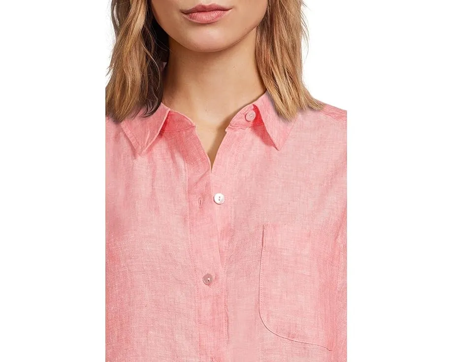 Расслабленная рубашка Tommy Bahama с длинным рукавом из льна для отдыха на побережье