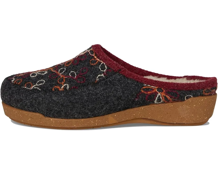 Тапочки Woolflower с ручной вышивкой и меховой подкладкой от Taos Footwear