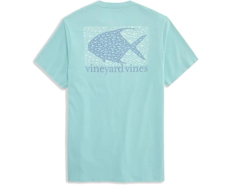 Футболка Vineyard Vines с коротким рукавом и принтом кита Tarpon в технике дрифт-дай