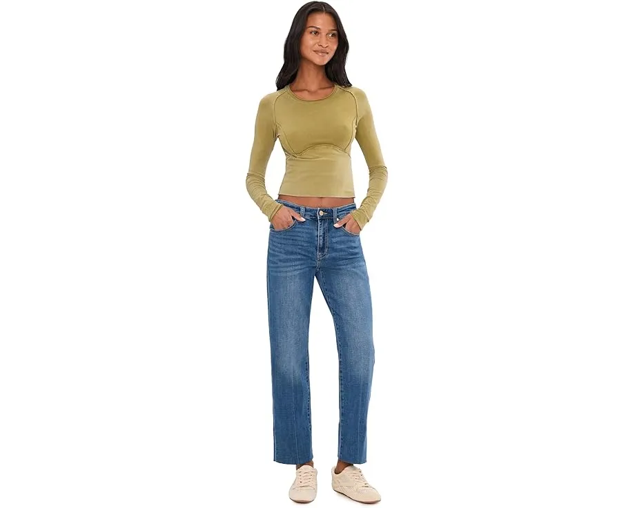 Джинсы Kennedy Mid Rise Crop с прямыми штанинами и скрытым швом 28 дюймов (71.12 см) Liverpool Los Angeles