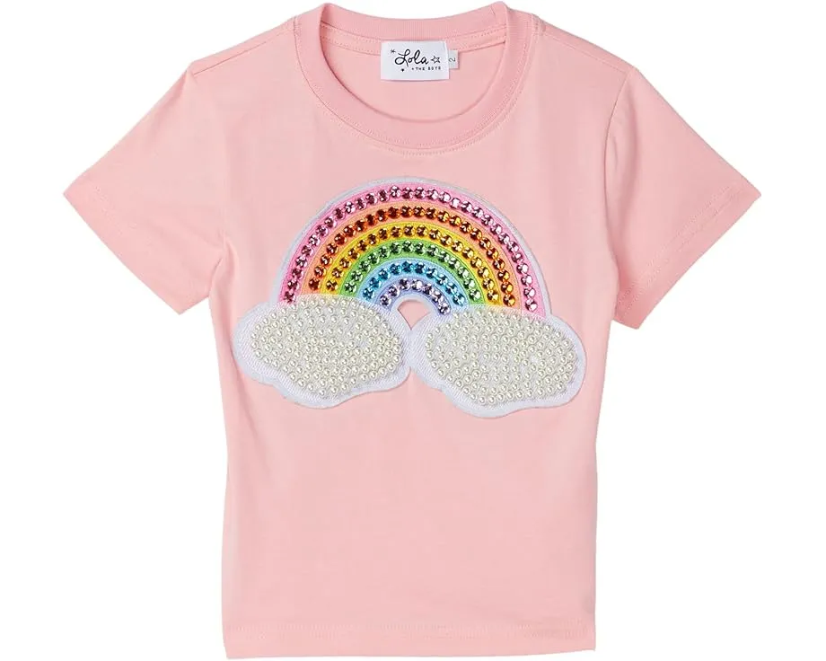 Футболка Lola and The Boys Pink Rainbow с жемчужным патчем