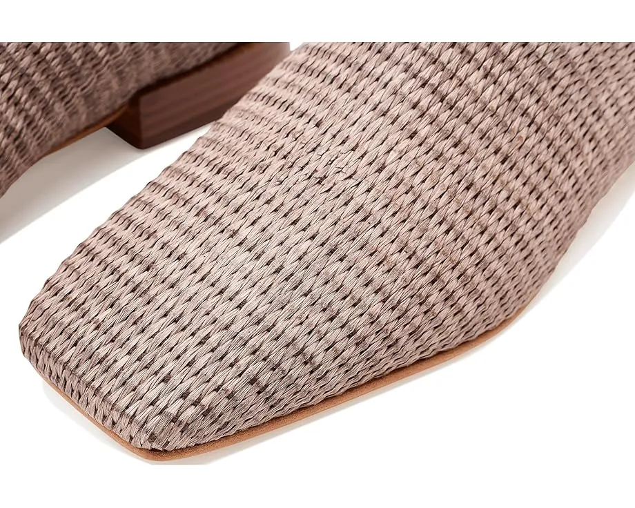 Сандалии Bernardo Porto из рафии с квадратным носком и кожаной подошвой