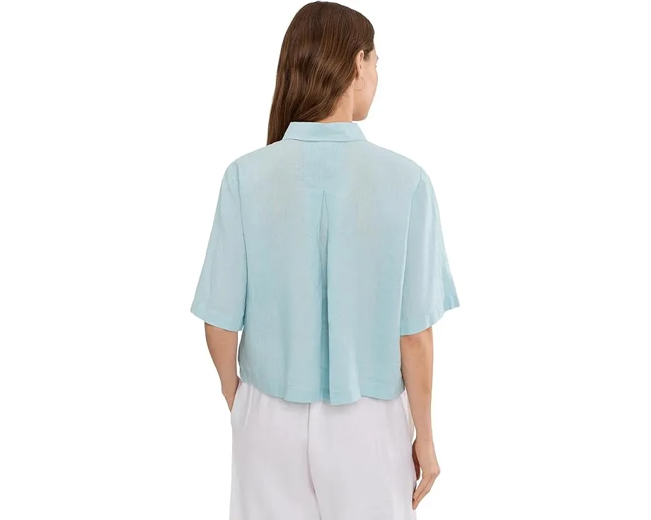 Рубашка Eileen Fisher из органического льна с классическим воротником