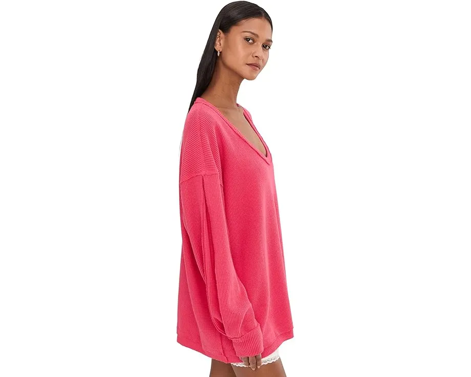 Свитер Free People We The Free Coast 2 Coast с вафельной вязкой и V-образным вырезом