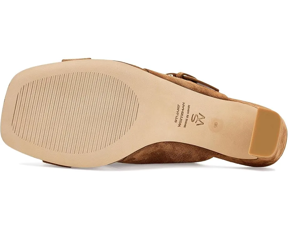 Сланцы Stuart Weitzman Sai Slides 50 на устойчивом каблуке с квадратным носком