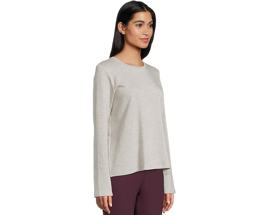 Топ Eileen Fisher из мягкой махры в полоску с круглым вырезом