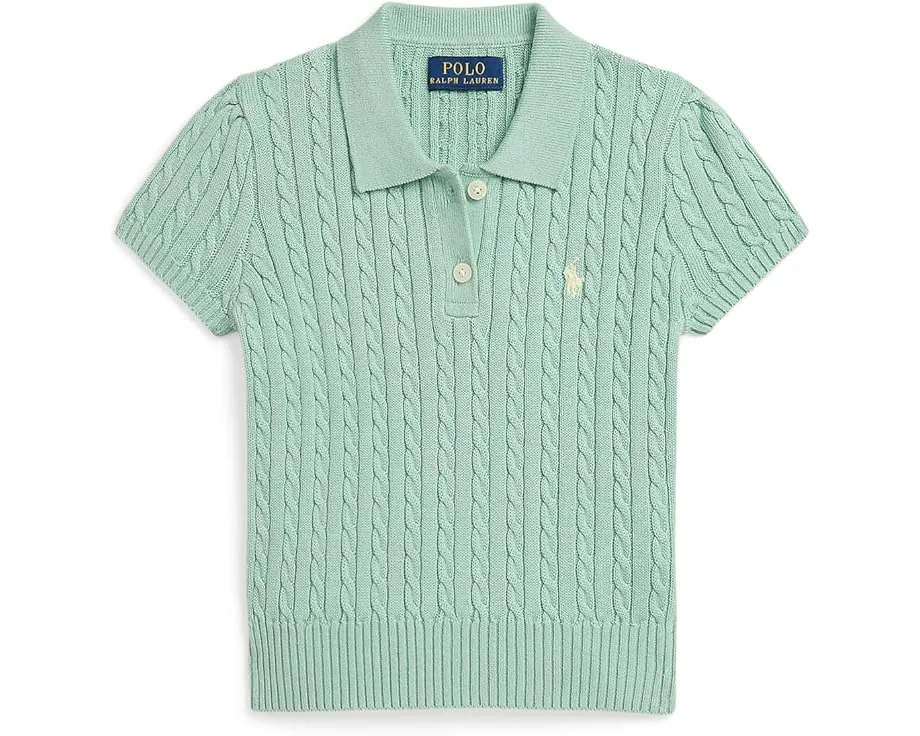 Polo Ralph Lauren Kids Свитер-поло из хлопка с мелким жаккардом для малышей и детей