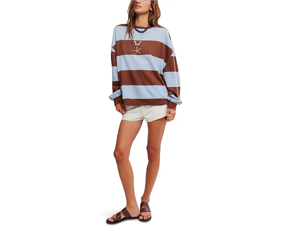 We The Free Classic Striped Oversized Crew Neck
