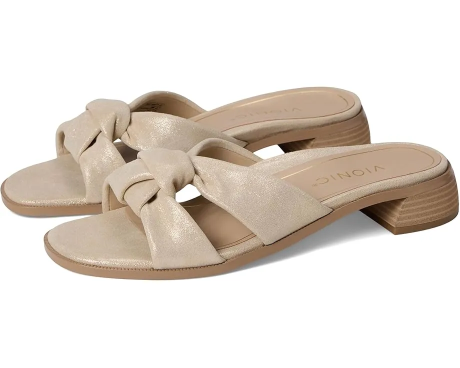 Сланцы VIONIC Mabel с узлом из кожи и каблуком