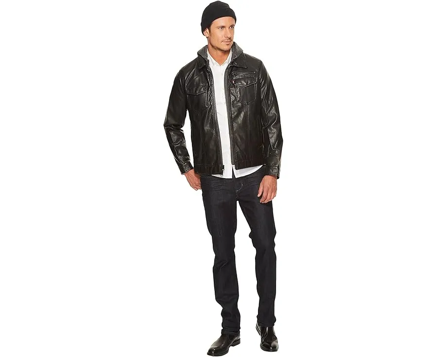 Куртка Levi's в стиле Trucker из искусственной кожи с капюшоном и подкладкой из шерпы