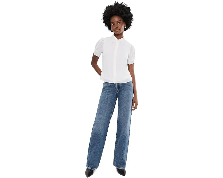 Топ CeCe с коротким рукавом и отделкой в виде ракушки