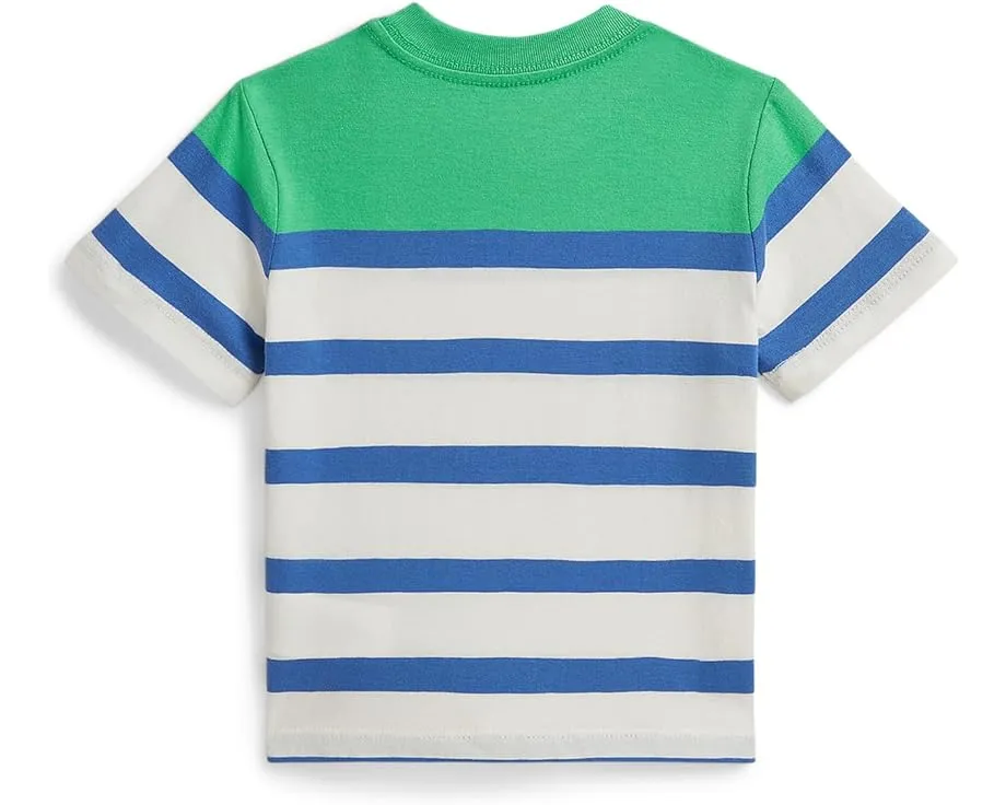 Полосатая футболка из хлопкового джерси для младенцев Polo Ralph Lauren Kids