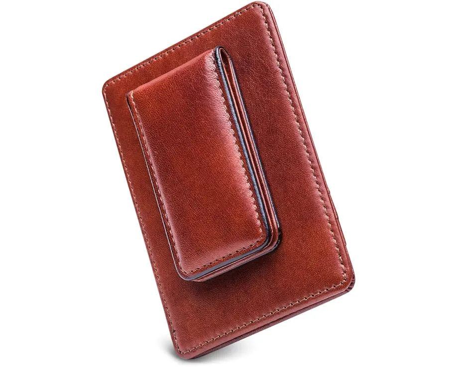 Bosca компактный кошелек для переднего кармана из состаренной кожи с клипсой