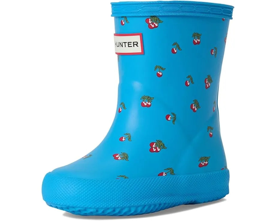 Hunter детские резиновые сапоги First Classic с блестящей полосатой расцветкой