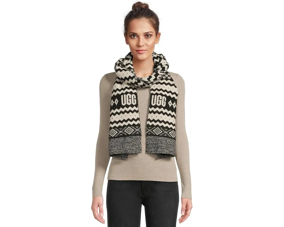 Шарф Uggisle с узором фэр-айл и объемной вязкой UGG