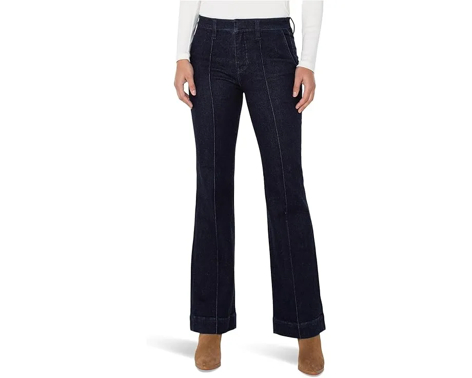 Брюки Liverpool Los Angeles Mid-rise Bootcut Trousers W/ Pintucks в джинсовом стиле
