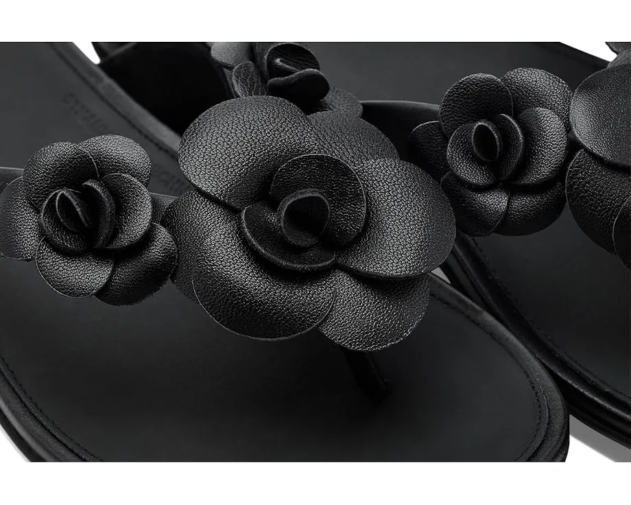 Шлепанцы FitFlop Gracie Flower Leather Flip-flops с цветочным принтом