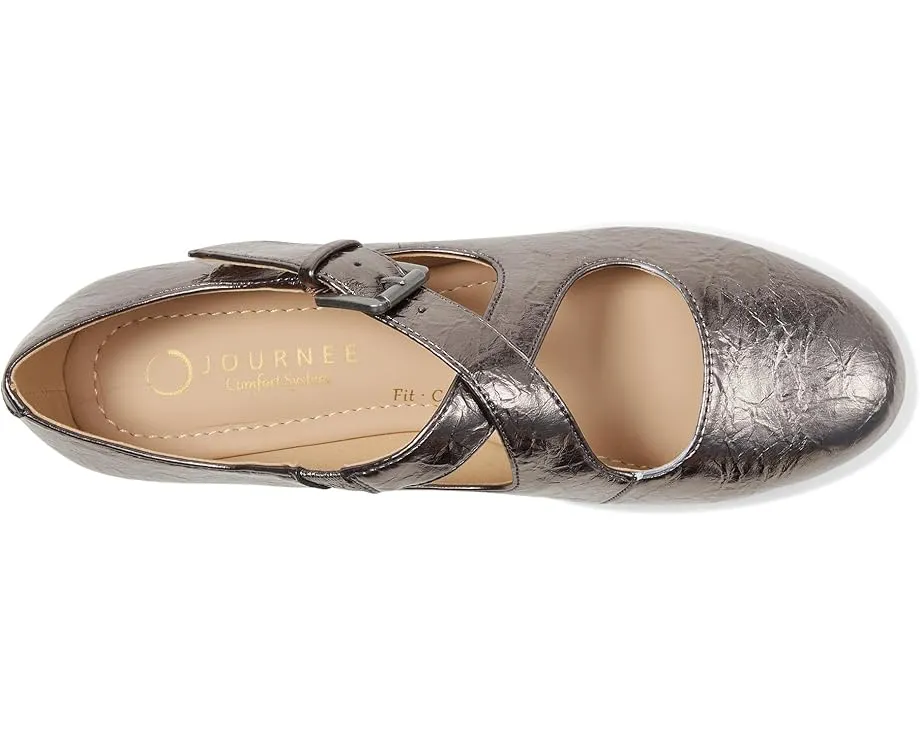 Балетки Ivanna с ремешками и пряжкой на удобном каблуке Journee Collection