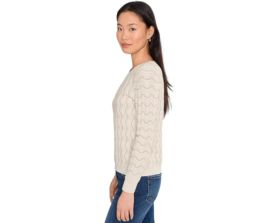 Свитер NIC+ZOE Alto с волнистой вязкой и круглым вырезом