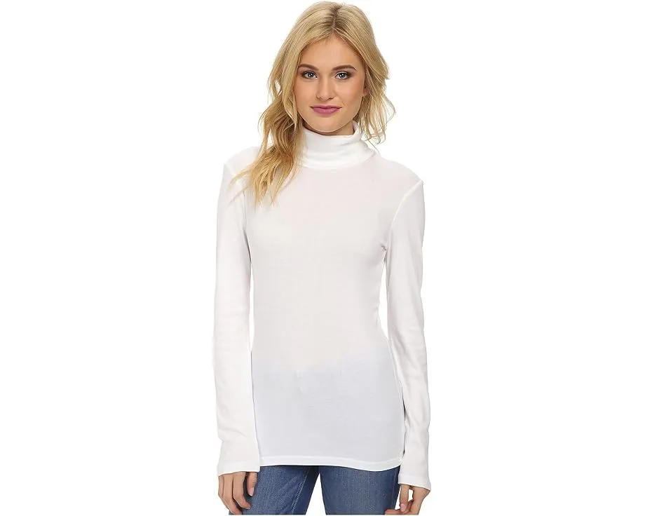 Классический топ Splendid с длинными рукавами и круглым вырезом из хлопка Supima