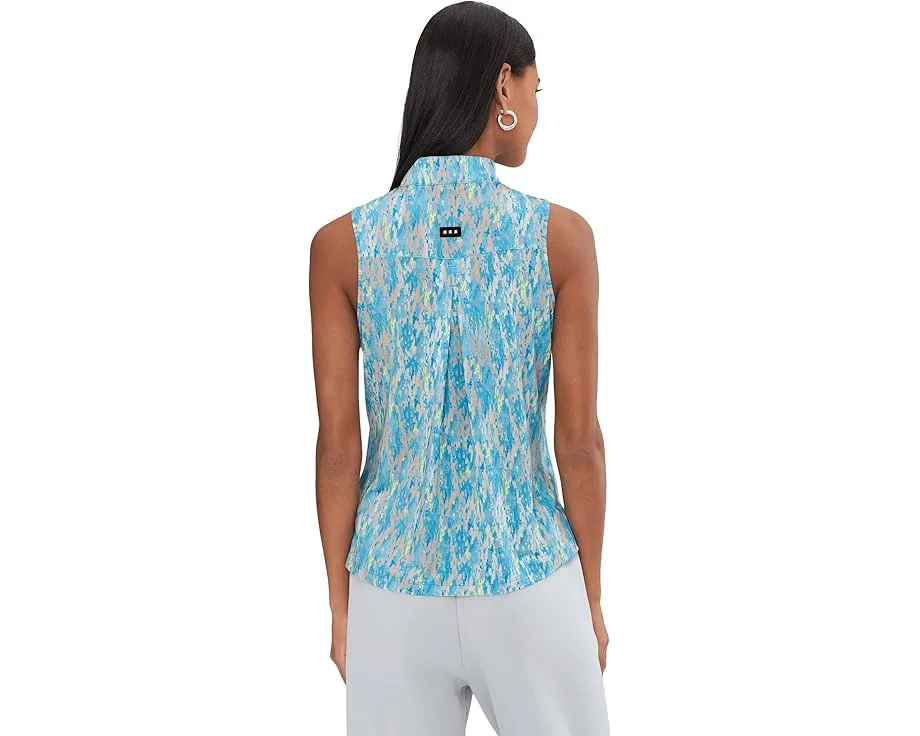 Безрукавное поло Jamie Sadock с принтом Fingerpaint и застежкой-молнией