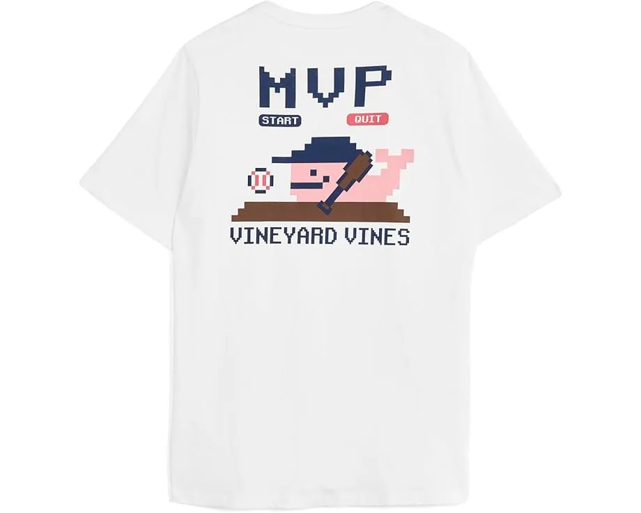 Футболка Vineyard Vines Kids Baseball Pixel с коротким рукавом и нагрудным карманом