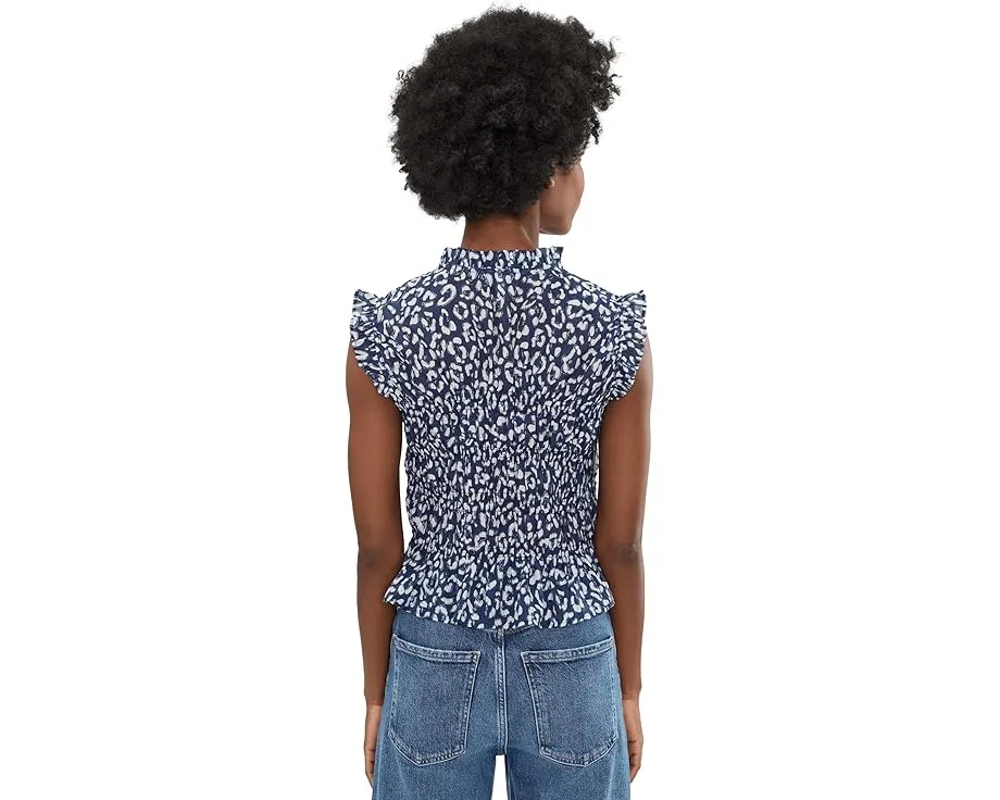 Топ NIC+ZOE Leopard Sketch Smocked Top с принтом леопарда