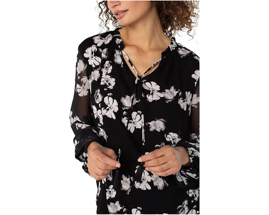 Liverpool Los Angeles блуза с длинными рукавами и сборками в стиле поповер