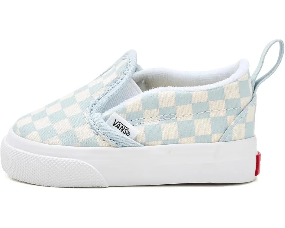 Слипоны Vans Kids Slip On V из холста с боковой липучкой и мягким воротником