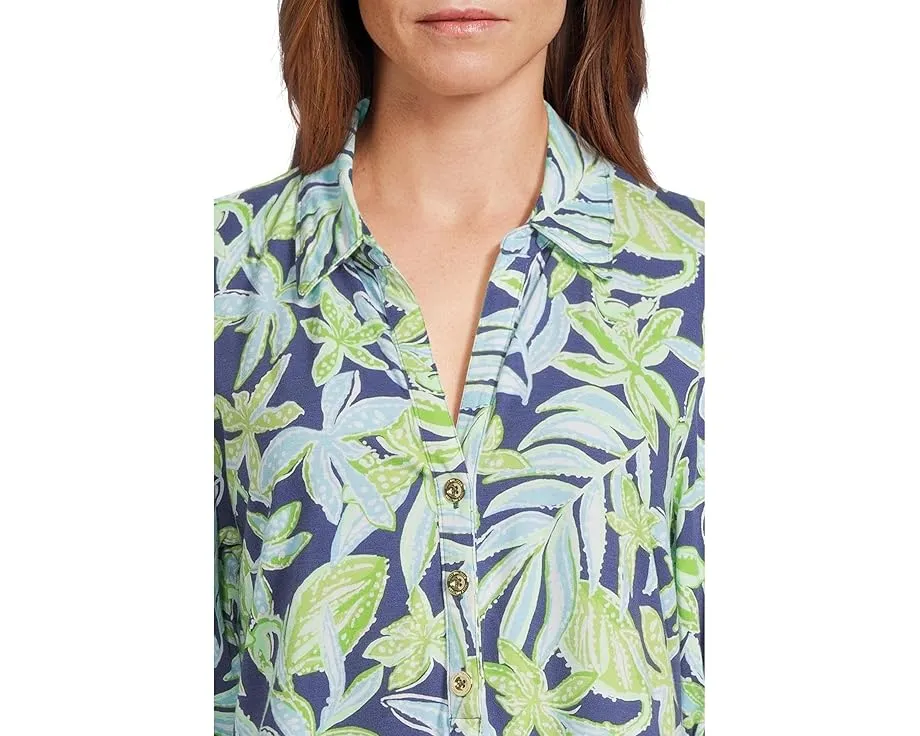 Платье Bingley от Lilly Pulitzer в стиле рубашки с цветочным принтом и рукавами 3/4