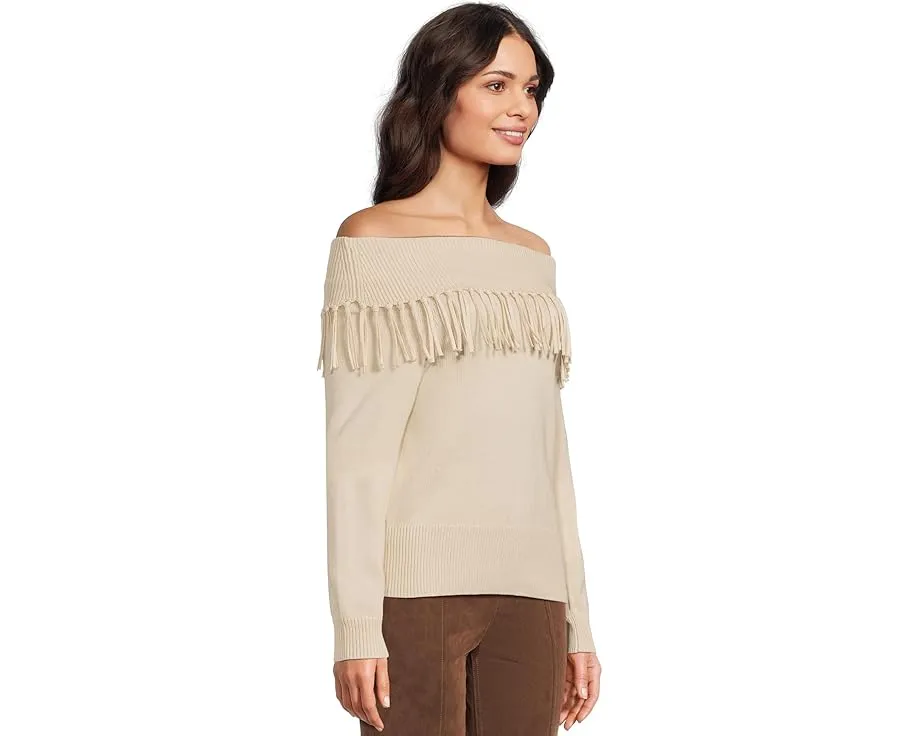 Свитер Splendid Simone с бахромой и широким вырезом