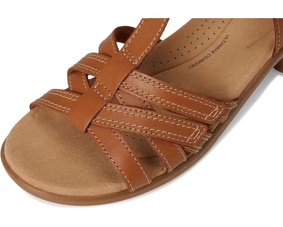 Сандалии Emily 2 Rose Clarks на квадратном каблуке с ремешками и стелькой Ultimate Comfort