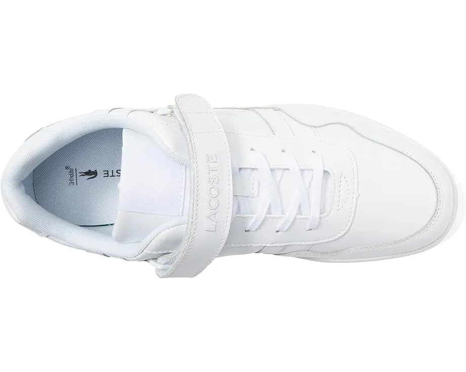 Кроссовки Lacoste T-Clip Velcro на липучке с кожаным верхом