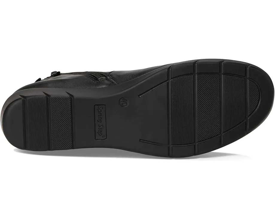 Ботильоны Apso на каблуке с эластичной вставкой и молнией из мягкой кожи