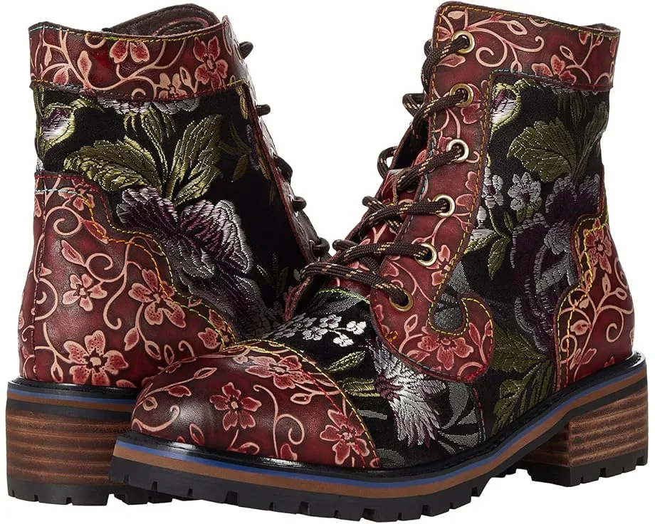 Ботильоны L'Artiste by Spring Step Fantastic с вышивкой и цветочным тиснением