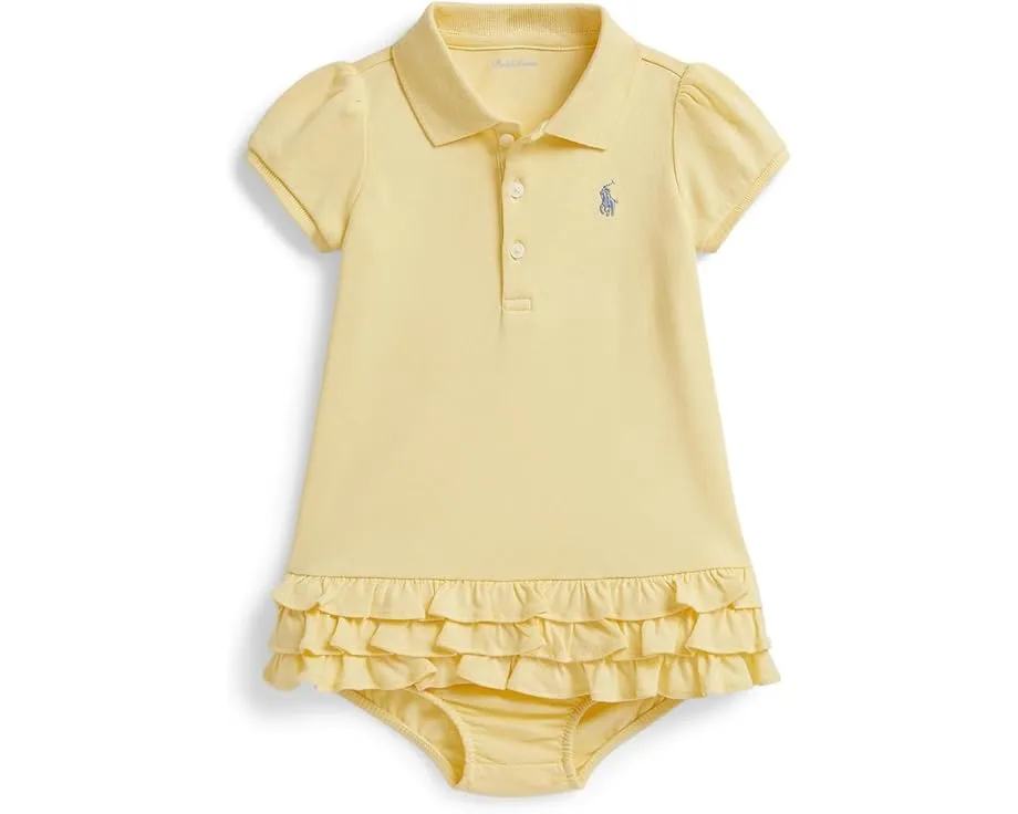 Платье-поло Polo Ralph Lauren Kids с рюшами и шортами из мягкого хлопка для малышей