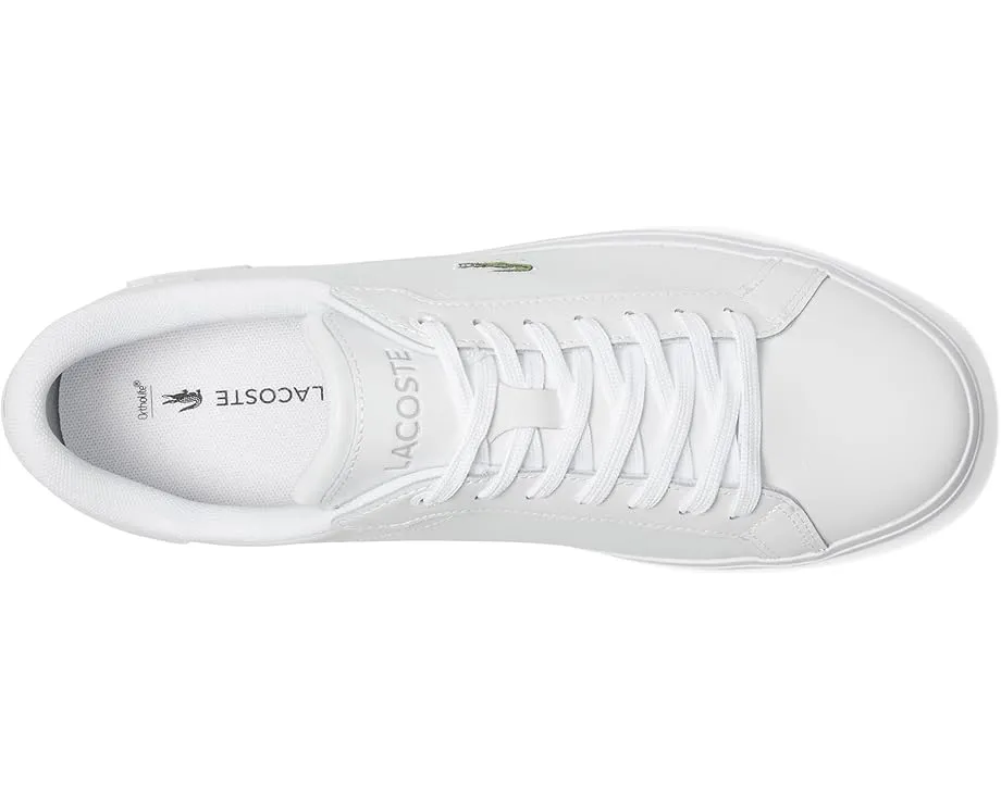 Кроссовки Lacoste Powercourt с верхом из кожи и контрастным крокодилом