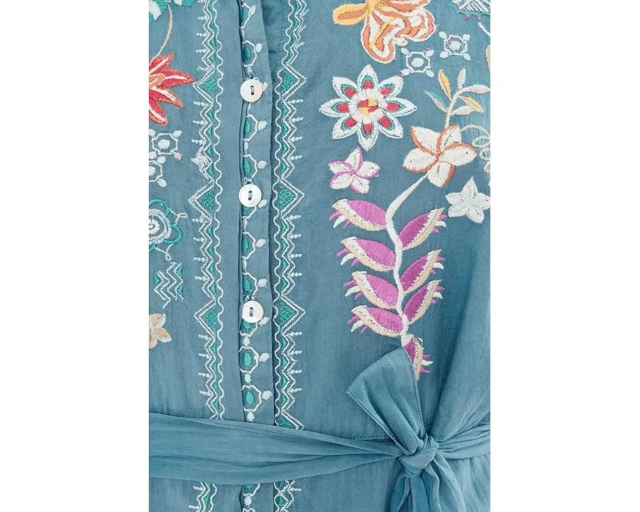 Платье Marisol с вышивкой и поясом на запахе от Karyn Seo