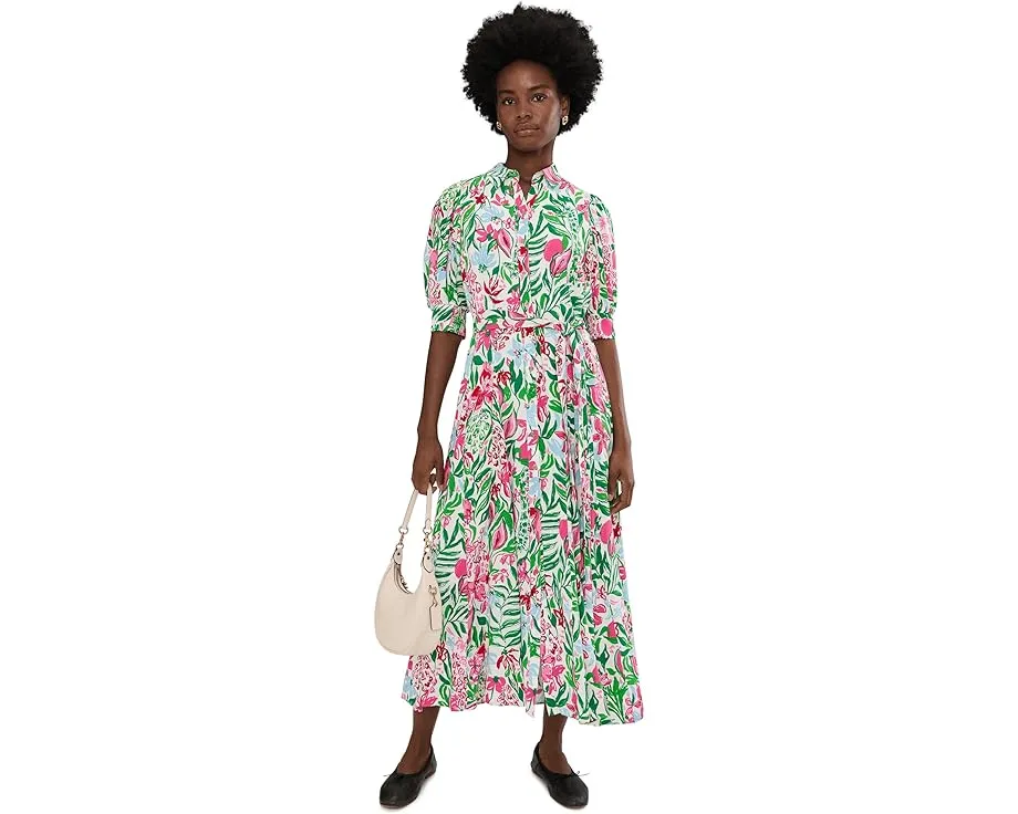 Платье-рубашка миди Larkyn Midi Shirtdress от Lilly Pulitzer с расклешенным подолом