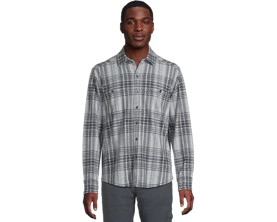 Tommy Bahama Длинная рубашка Fireside Santa Fe в клетку с вышивкой