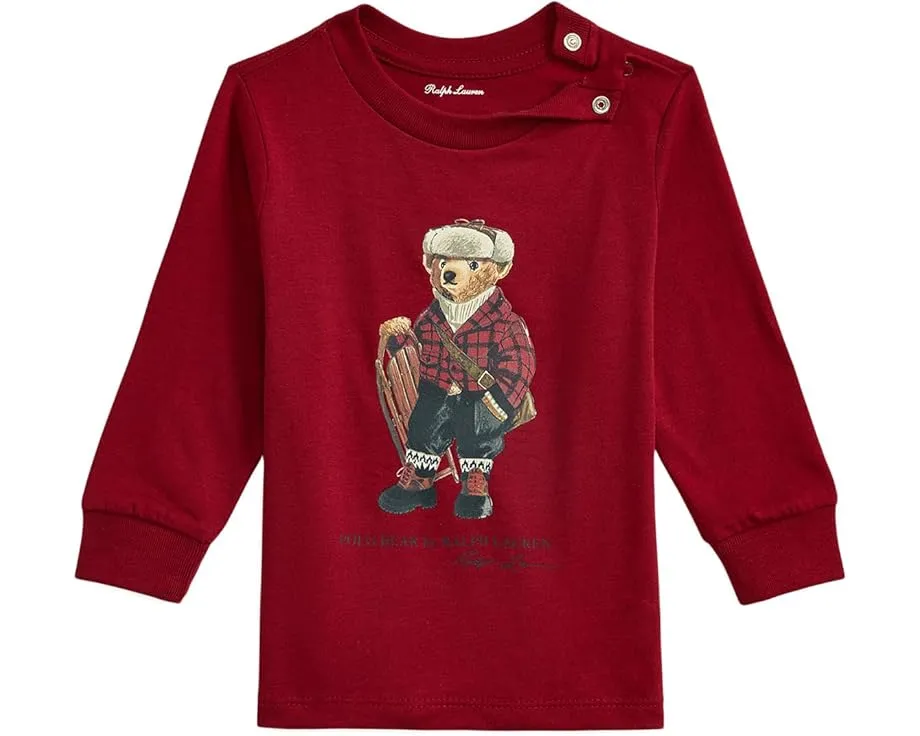 Детская футболка Polo Ralph Lauren Kids Polo Bear с длинным рукавом для младенцев