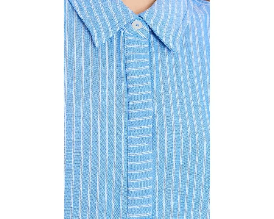 Полосатая рубашка Petite Striped Gauze Resort от NIC+ZOE из хлопка