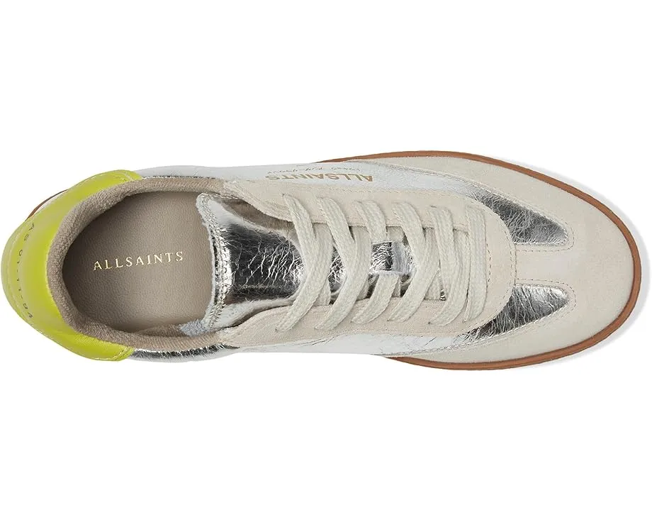 Кожаные кроссовки AllSaints Thelma Met с круглым носком и резиновой подошвой