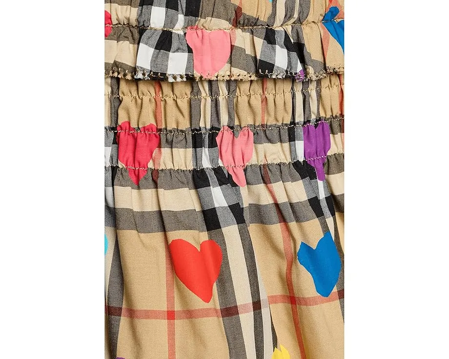 Burberry Kids юбка Ama в клетку с сердечками для девочек