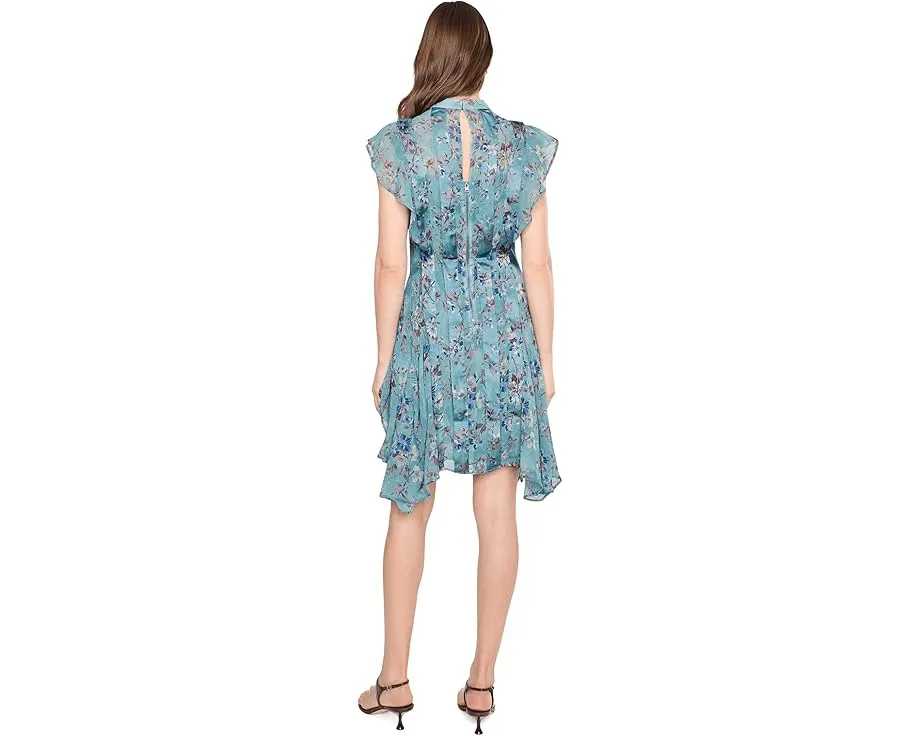 Платье AllSaints Fleur с плиссированными вставками и асимметричным подолом