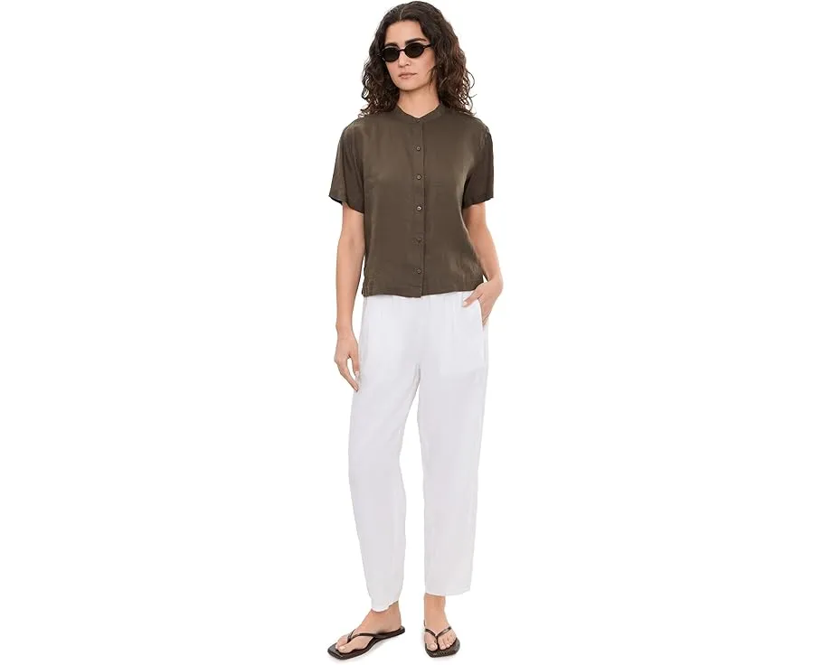 Рубашка Eileen Fisher с воротником-стойкой из органического льна
