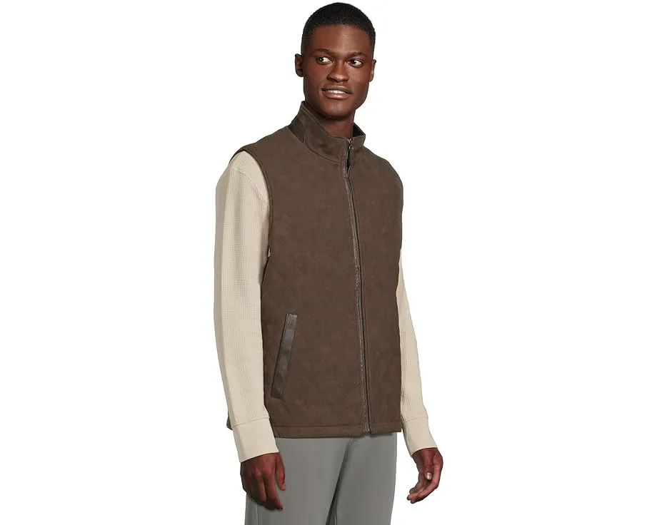 Johnston & Murphy жилет Upton Reversible с двумя сторонами: стеганая искусственная кожа и трикотаж