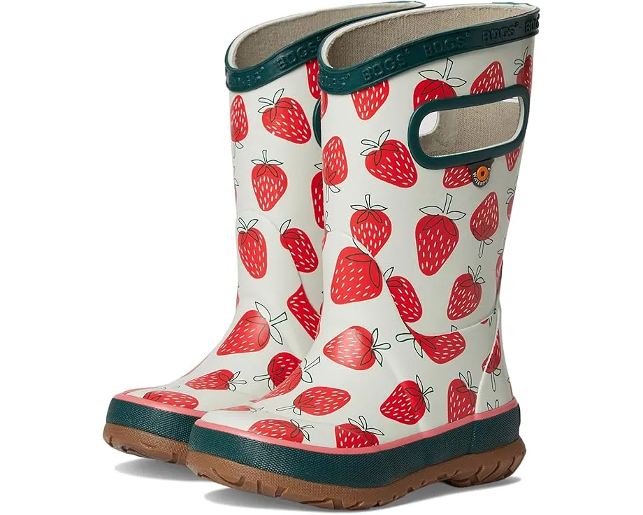 Детские резиновые сапоги Bogs Rainboot Strawberries с рисунком клубники и биоразлагаемой стелькой